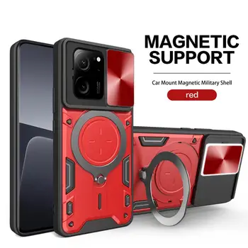 Magetic Автомобильный Всасывающий Чехол для Xiaomi 13T Pro Frame Гибкий чехол Xiaomi 13T 13T Pro Slide Lens Protection Back Fundas Shell