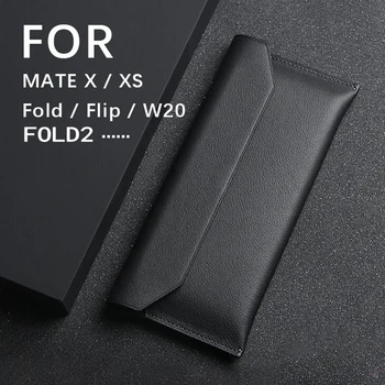 Чехол-кошелек из натуральной кожи для Galaxy Z Fold 2 W20 F9000 Flip Cow Hide Sleeve для iphone 12 Pro Max 11 Mate Xs X Note 20 Ultra