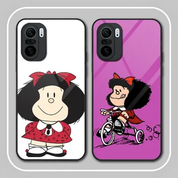 Симпатичная девушка Mafalda Чехол для телефона Стекло для Xiaomi PocoF3 11 11T 10 12X 12Pro Lite Redmi Note 10 9 8 Pro 9T 9A PocoX3Pro Чехол