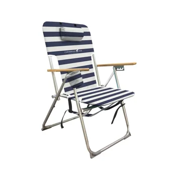 Caribbean Joe Backpack Деревянный пляжный стул - Сине-белый портативный стул Уличный стул Мебель для патио