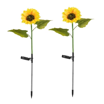 Подсолнухи Водонепроницаемый солнечный цветы Дорожный светильник для украшения патио двора и сада