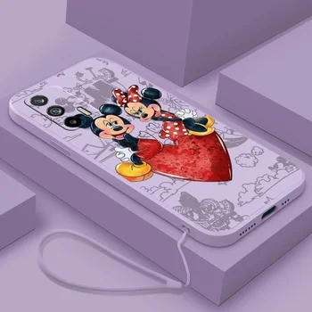 Силиконовый чехол для телефона Mickey Mouse Love для OPPO Reno 8 7 SE Z 6 5 7 3 2 Lite Pro Plus Liquid Rope Funda TPU Чехол