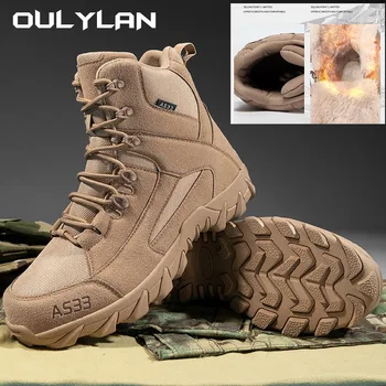 Военные боевые ботинки для мужчин и женщин Тактические ботинки Зимние теплые На открытом воздухе Кемпинг Зимние сапоги Мода Армейские кроссовки для походов по пустыне