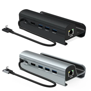 Док-станция USB C для Steam Deck 6 в 1 для док-станции Steam Deck с 4K60 Гц Gigabit Ethernet, 3 USB3.0 и PD 60 Вт