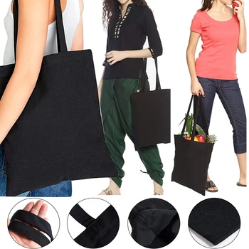 Модные покупатели Холщовые сумки-тоут Повседневные женские сумки через плечо Эко органайзер Простые большие сумки Складной пакет для покупок продуктов