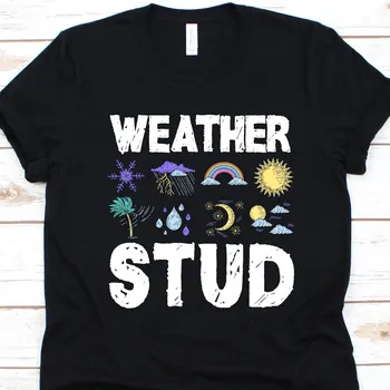 Футболка с погодными шпильками для метеорологов Метеорологический дизайн Мужчины и женщины Синоптик Астролог Метеоролог