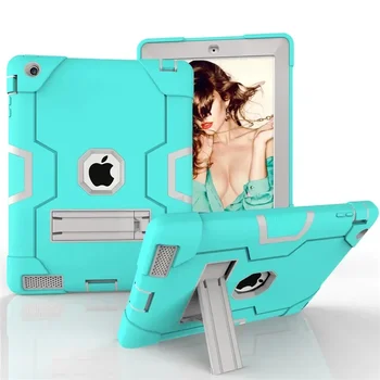 Funda для Ipad 2 3 4 Case A1395 A1396 A1397 A1416 A1430 A1403 Модели Shell Safe Kids Armor Soft Shockproof Silicon + Hard Cover