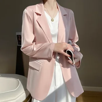 женское летнее пальто нового стиля с длинным рукавом однотонный цвет
