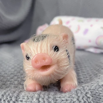 5 дюймов Мягкая силиконовая кукла для новорожденных Свинья Реалистичная свинья Детские игрушки Реквизит для фотографии