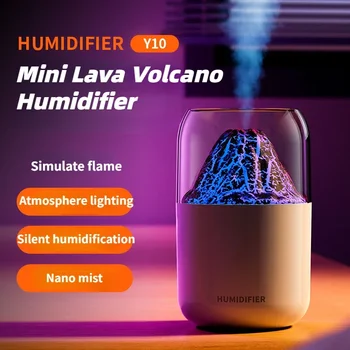 2023 Новый увлажнитель воздуха Lava Volcano с красочной атмосферой Light USB Эфирное масло Диффузор Настольный беззвучный Ароматерапевтический аппарат