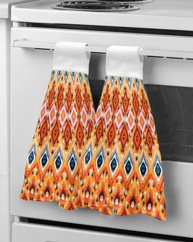 Ацтекский стиль текстуры Полотенце для рук для ванной комнаты Кухня Впитывающие подвесные полотенца Микрофибра Мягкий детский носовой платок