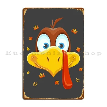 День благодарения Турция Забавный металлический знак Ретро Ретро Дизайн Настроить дизайн паба жестяной вывески плакат
