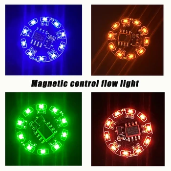 1PC 8 Mode Switching Magnetic Control Led Lamp Iceblue/Orange Toys Diy Модель Making Magnetic Control Flow Light