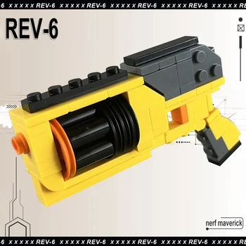MOC NERF Maverick Gun Строительные блоки Набор вращающийся ствол пистолета Кирпичи Модель Развивающие игрушки для подарка Juguetes