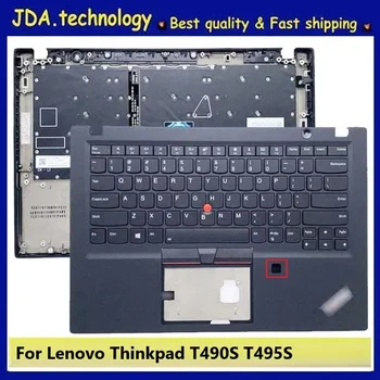MEIARROW Новый/org Для Lenovo ThinkPad T490S T495S подставка для рук Верхняя крышка клавиатуры США с отверстием FP, подсветка