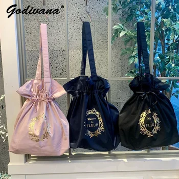  японский стиль новый шнурок для хранения грогрена экологически чистая сумка для покупок женская простая сумка через плечо