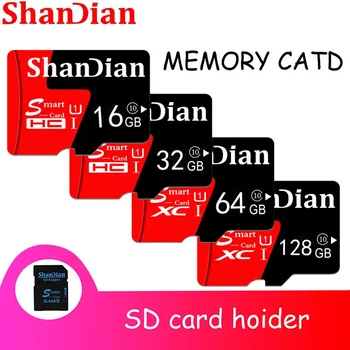 SHANDIAN Карта памяти Красная 64 ГБ 32 ГБ Высокоскоростной Minisd 16 ГБ 8 ГБ Class 10 Mini SD Карта памяти TF-карта для камеры смартфона