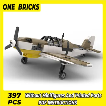 Moc Строительные кирпичи Модель самолета Messerschmitt Bf 109 F4 Технология Модульные блоки Подарки Игрушки Для детей DIY Сборка