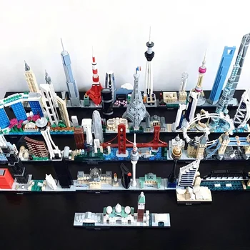 Архитектура Париж Дубай Лондон Сидней Чикаго Шанхай Строительные блоки Набор кирпичей Классическая городская модель Детские игрушки для детей Подарок