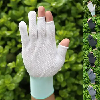 1 пара Спортивные перчатки Без пальцев Противоскользящая защита от солнца Полиэстер Открытый палец Рыбалка Перчатки для сбора чая Спорт на открытом воздухе