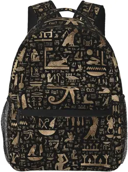 Древнеегипетские иероглифы Стильный повседневный рюкзак Кошелек Рюкзаки для ноутбука Карманы Компьютерный рюкзак для работы Деловые поездки