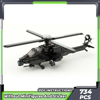 Moc Строительные кирпичи Военная модель Boeing AH-64 Apache Вертолетная технология Модульные блоки Подарок Рождественская игрушка DIY Наборы Сборка