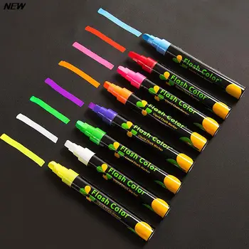 Флуоресцентная доска Специальная ручка, маркер Флэш-цветная ручка Поп-ручка Светящаяся ручка для школьной доски Стираемый маркер на водной основе