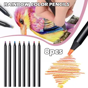 new Радужные цветные карандаши Разноцветный карандаш для рисования Раскрашивание Рисунок Текст Детские подарки Подарки на день рождения Q2Y8