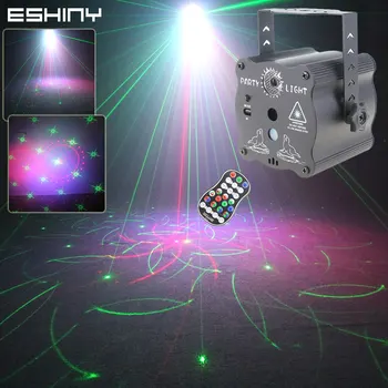 ESHINY Аккумуляторная батарея R&G Лазер 60 Шаблон DJ Вечеринка Свет Дискотека Проектор RGB LED Бар Танец KTV Комната Сценический эффект USB F3N7