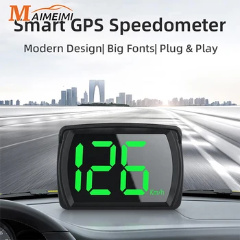 Универсальный автомобильный HUD Y03 Проекционный дисплей Спидометр GPS 2,8 дюйма Большой шрифт Цифровой измеритель скорости Часовой датчик Автомобильные аксессуары