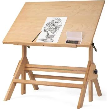MERRIY Чертежный стол, регулируемая высота и угол, Художественное ремесло Черчение Рисование Хобби Стол Письмо Дизайн Чтение Студия Стол