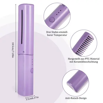  фиолетовый горячий гребень для волос без вреда для волос с быстрым нагревом портативный защитный колпачок выпрямитель для волос