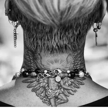 корейский хип-хоп ангельские татуировки водонепроницаемые долговечные поддельные татуировки для женщин мужчин шея рука татуировка временные татуировки искусство татуировка татуировка