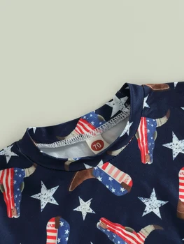 Симпатичный и удобный комбинезон унисекс с американским флагом с коротким рукавом Звезды и полосы Комбинезон Летнее боди для независимости
