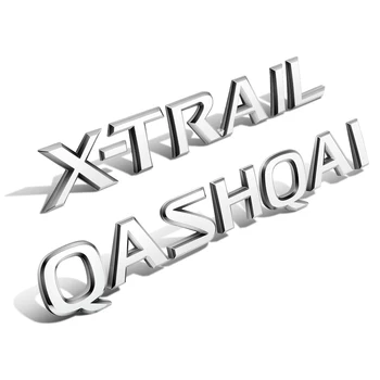 хром серебристый X-Trail Наклейка на задний багажник Значок Эмблема Наклейка Для Nissan X-Trail Qashqai Стайлинг автомобиля Nissan Багажник Наклейка