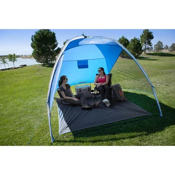 Ozark Trail Sand Island 7,5' x 7,5' Пляжная палатка с зонтиком от солнца, с защитой от ультрафиолета и палаткой для кемпинга со скрытым карманом