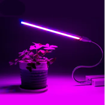 USB Светодиодный светильник для растений Полный спектр 3 Вт 5 Вт постоянного тока 5 В Гибкие лампы для выращивания растений Фитолампа для садового домика Цветок Гидропоника ИК УФ выращивание