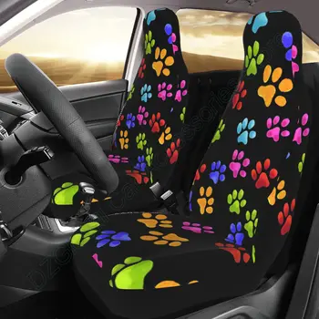  красочные чехлы на сиденья с принтом собачьей лапы для женщин чехлы на передние сиденья Bohemia Design Car Interior Protector Набор из 2 универсальных